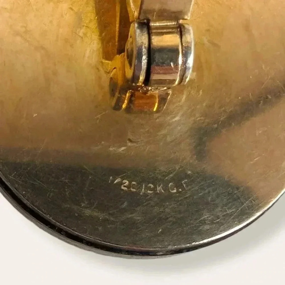 Vintage Destino 12K GF Circle Onyx Cufflinks - Picture 6 of 7